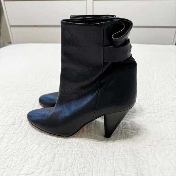 Isabel Marant Lystal Black Leather Ankle boots, size 9 - Picture 6 of 10